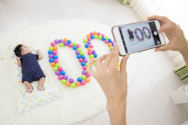 お昼寝アートの撮影
